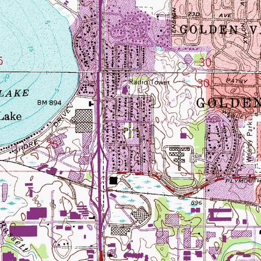 Topographic Map of Lakeview Heights Park, MN