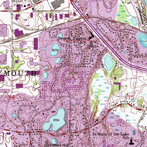 Topographic Map of Gleanloch Park, MN