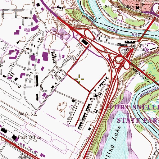 Topographic Map of Fort Snelling Golf Course, MN