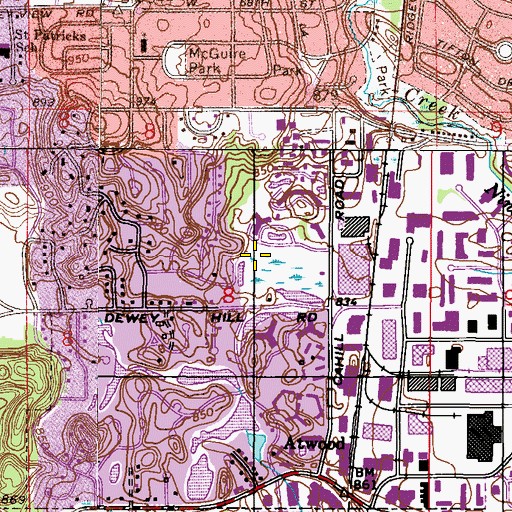 Topographic Map of William Wardwell Lewis Park, MN
