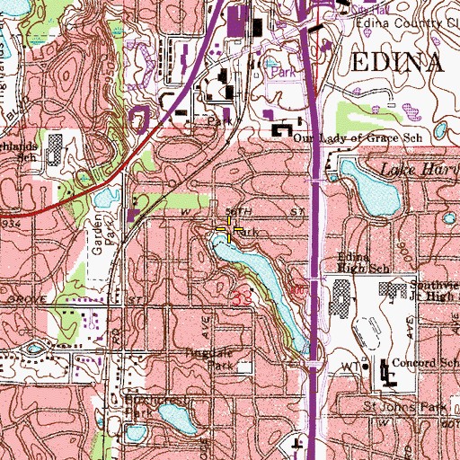 Topographic Map of Melody Lake Park, MN