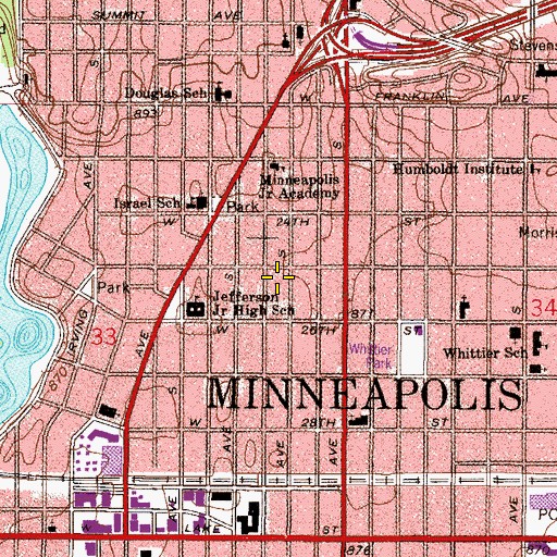 Topographic Map of Mueller Park, MN