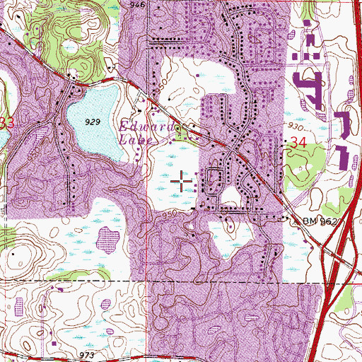 Topographic Map of Donahue South Park, MN