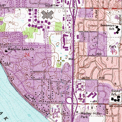 Topographic Map of Sunrise Park, MN