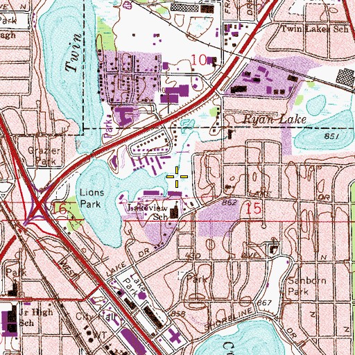 Topographic Map of Humphrey Park, MN
