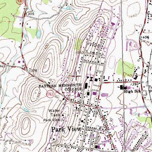 Topographic Map of Astral Hall, VA