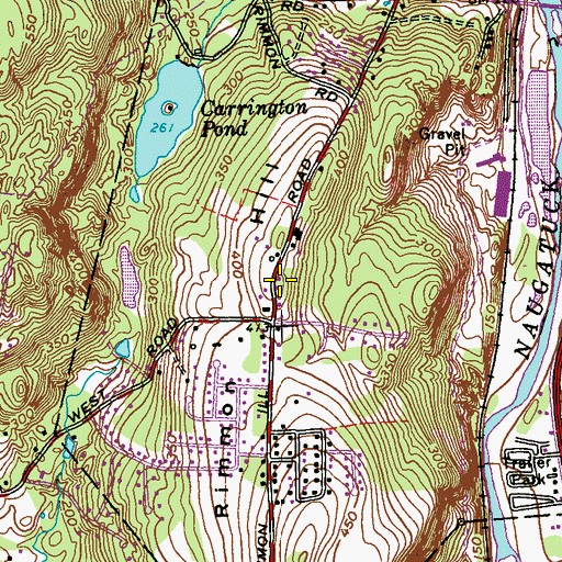 Topographic Map of Rimmon Hill, CT