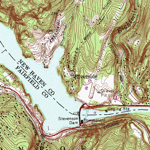 Topographic Map of Riverside, CT