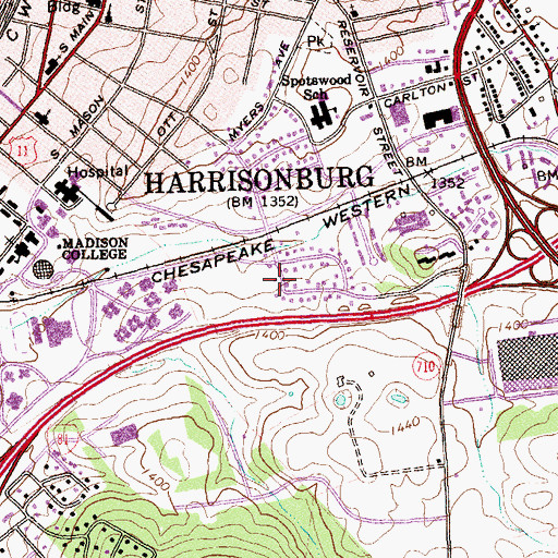 Topographic Map of Eastover House, VA