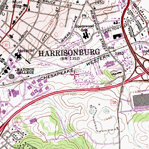 Topographic Map of Paul Street House, VA