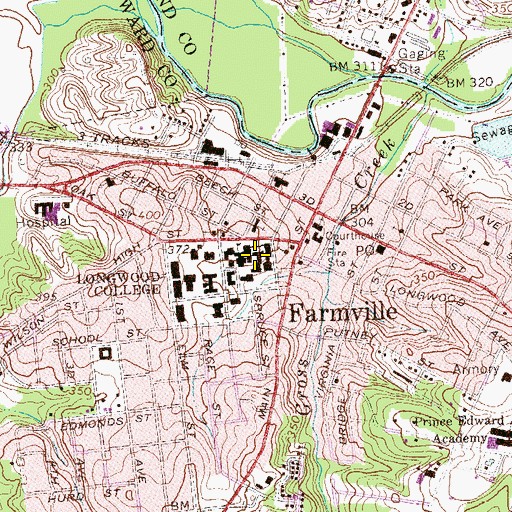 Topographic Map of South Tabb Residence Hall, VA