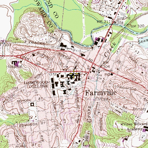 Topographic Map of Tabb Residence Hall, VA