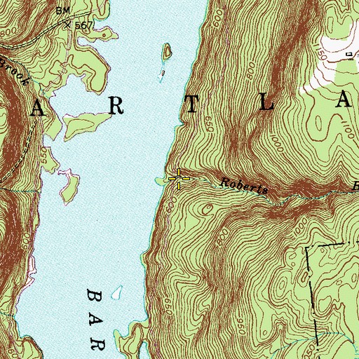 Topographic Map of Roberts Brook, CT