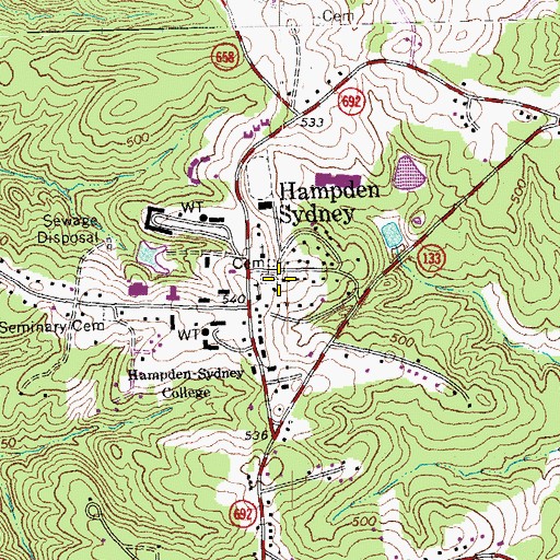 Topographic Map of Financial Aid Building, VA