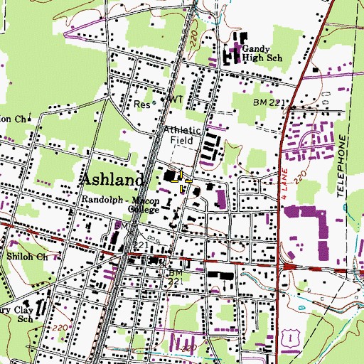 Topographic Map of Estes Dining Hall, VA