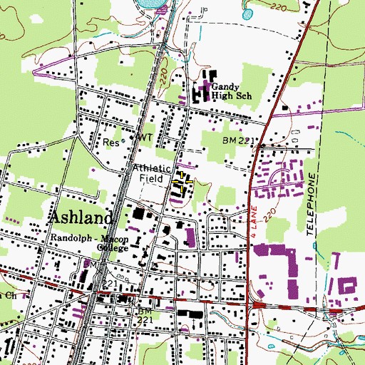 Topographic Map of Garland Residence Hall, VA