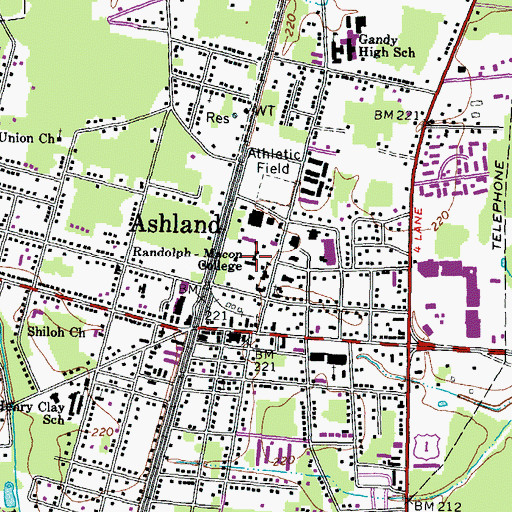 Topographic Map of Higgins Academic Center, VA