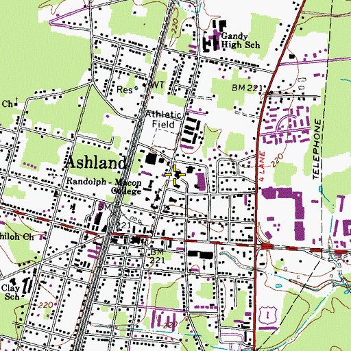 Topographic Map of McGraw - Page Library, VA