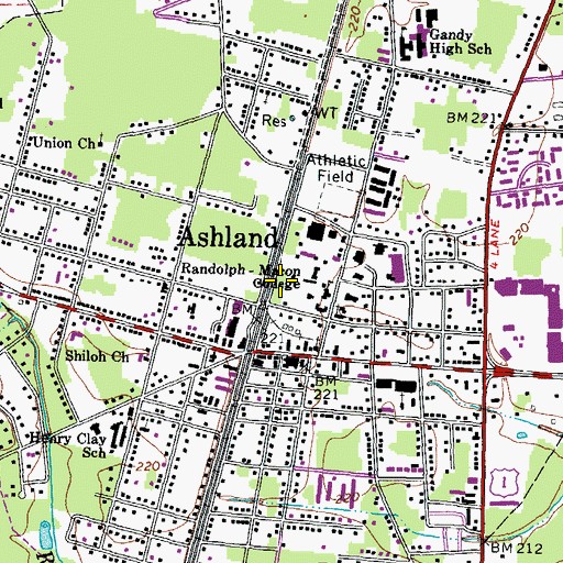 Topographic Map of Pace - Armistead Hall, VA