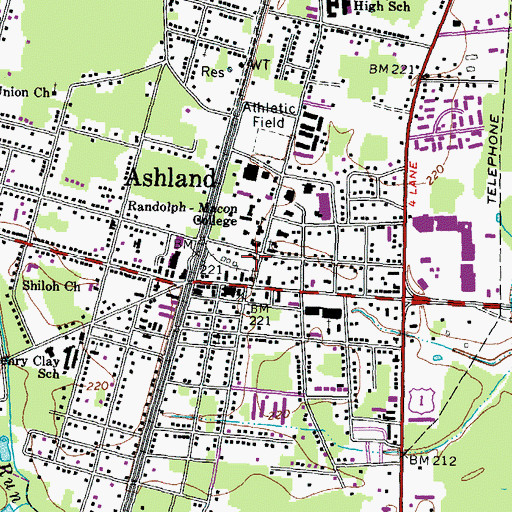 Topographic Map of Phi Mu House, VA