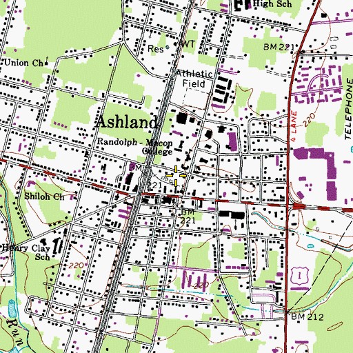Topographic Map of Theta Chi House, VA