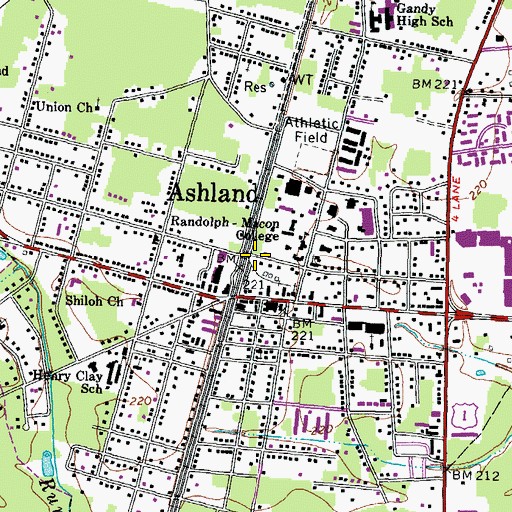 Topographic Map of Washington and Franklin Hall, VA