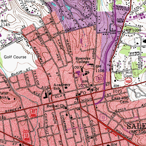 Topographic Map of Tabor Hall, VA