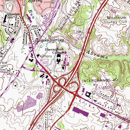 Topographic Map of Cooley Hall, VA