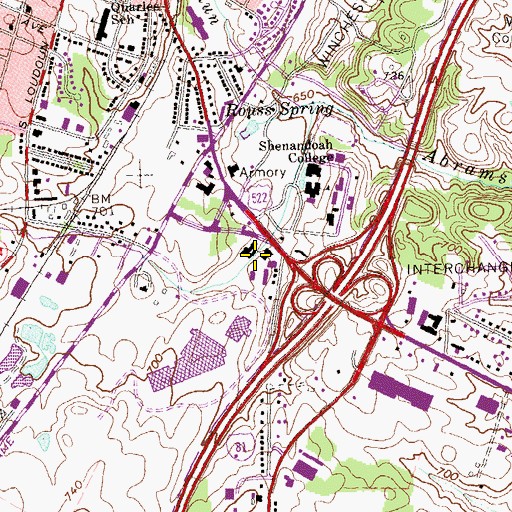 Topographic Map of Shenandoah University Television Center, VA