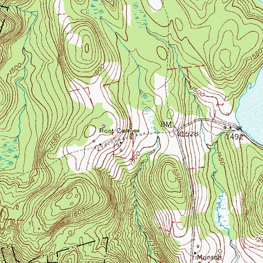 Topographic Map of Root Cemetery, CT