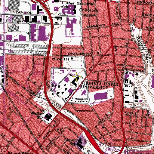 Topographic Map of Barco - Stevens Gymnasium, VA