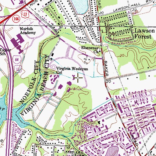 Topographic Map of Penzold Tennis Center, VA
