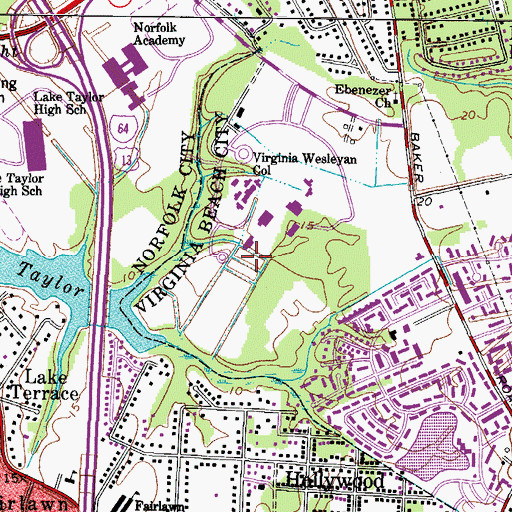 Topographic Map of The Cypress, VA