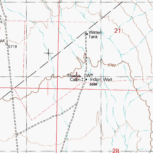 Topographic Map of Stonys Cabin, AZ