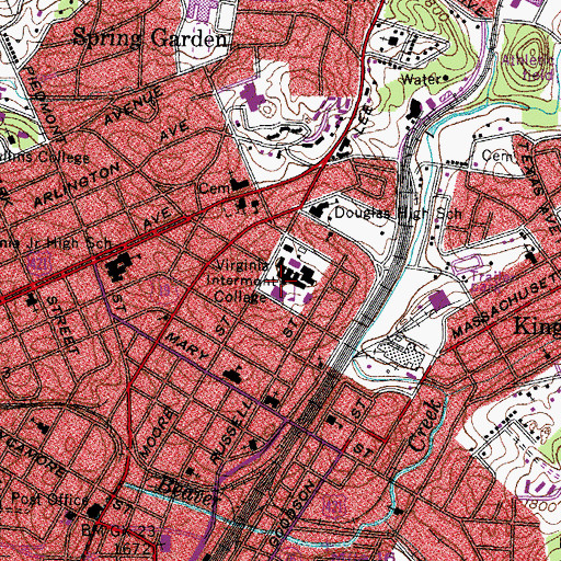 Topographic Map of Administration Hall, VA