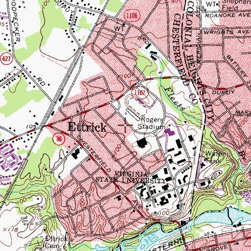 Topographic Map of Resource and Development Center, VA