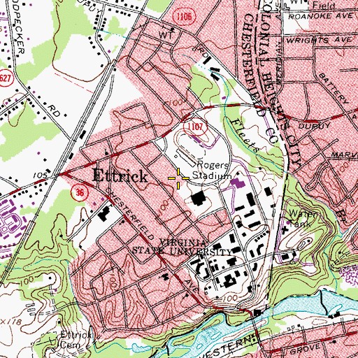 Topographic Map of School of Graduate Studies and Continuing Education, VA