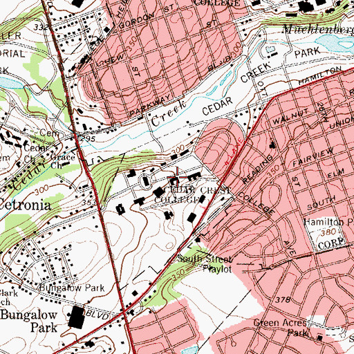 Topographic Map of Butz Hall, PA
