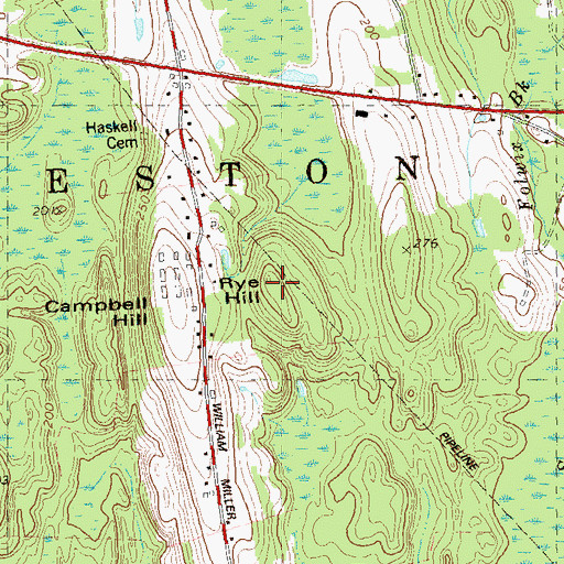 Topographic Map of Rye Hill, CT