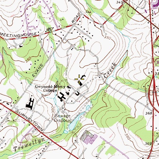 Topographic Map of Residence Hall Complex, PA
