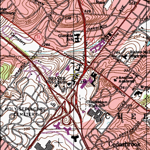 Topographic Map of Dining Complex, PA