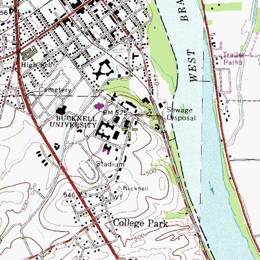 Topographic Map of Breakiron Engineering Building, PA