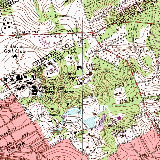 Topographic Map of Bruckmann Chemistry Laboratory Building, PA