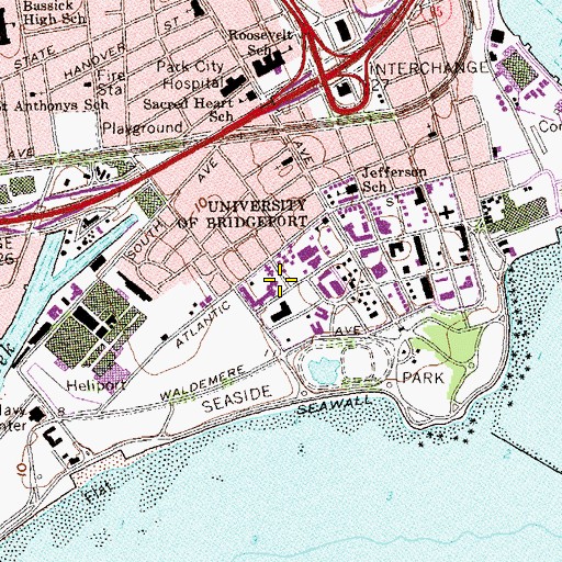 Topographic Map of Saint Augustine Cathedral, CT