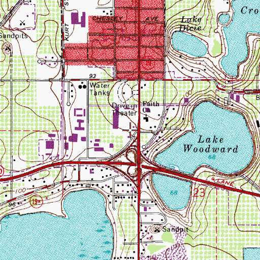 Topographic Map of Eustis South Electric Substation, FL