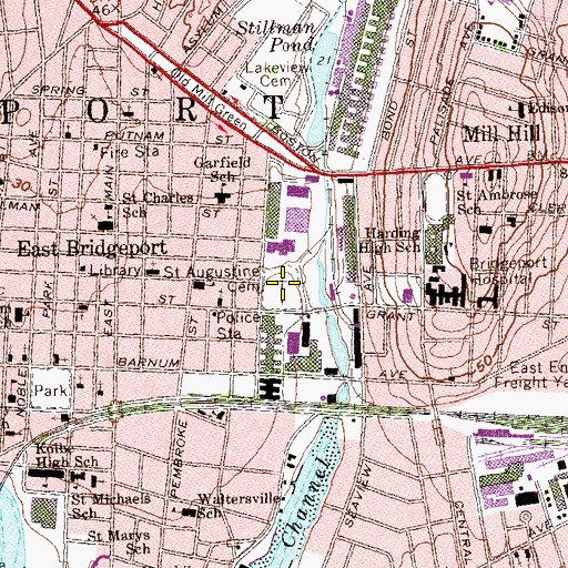 Topographic Map of Saint Augustine Cemetery, CT