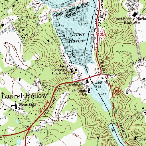 Topographic Map of Cold Spring Harbor Laboratory, NY
