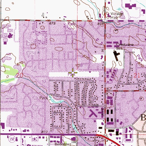 Topographic Map of Hamilton Park, MN