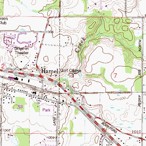 Topographic Map of Elm Creek Golf Links, MN