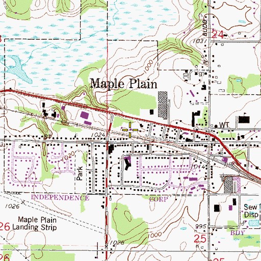 Topographic Map of Maple Plain Fire Department, MN